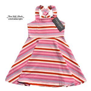 NEW Toobydoo 2Y Pink Striped Jocelyn Skater Twirl Dress